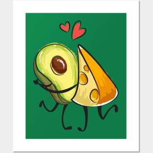 avocado cheese lover couple Posters and Art